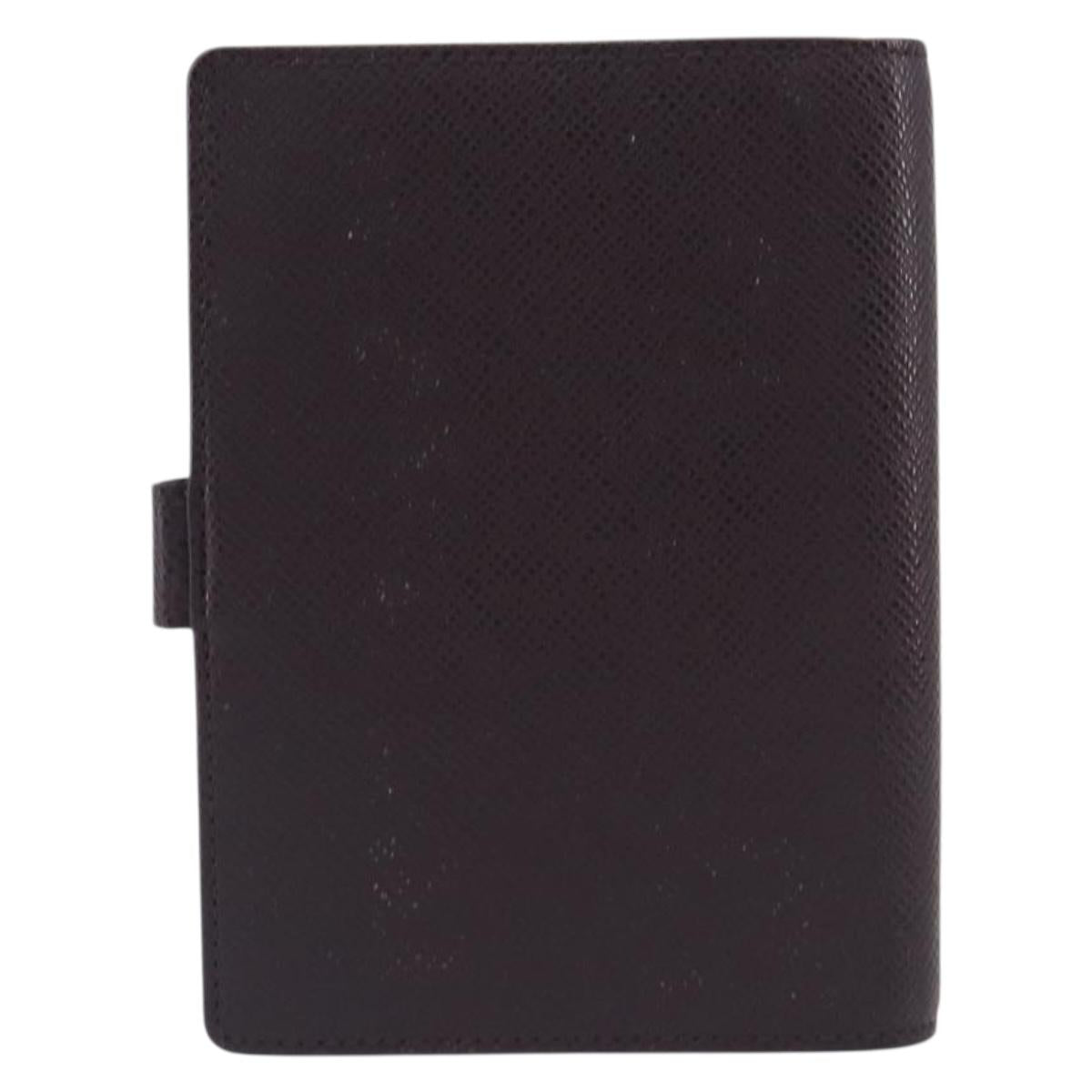 LOUIS VUITTON Taiga Agenda PM Day Planner Cover Acajou R20416 LV Auth hk4168