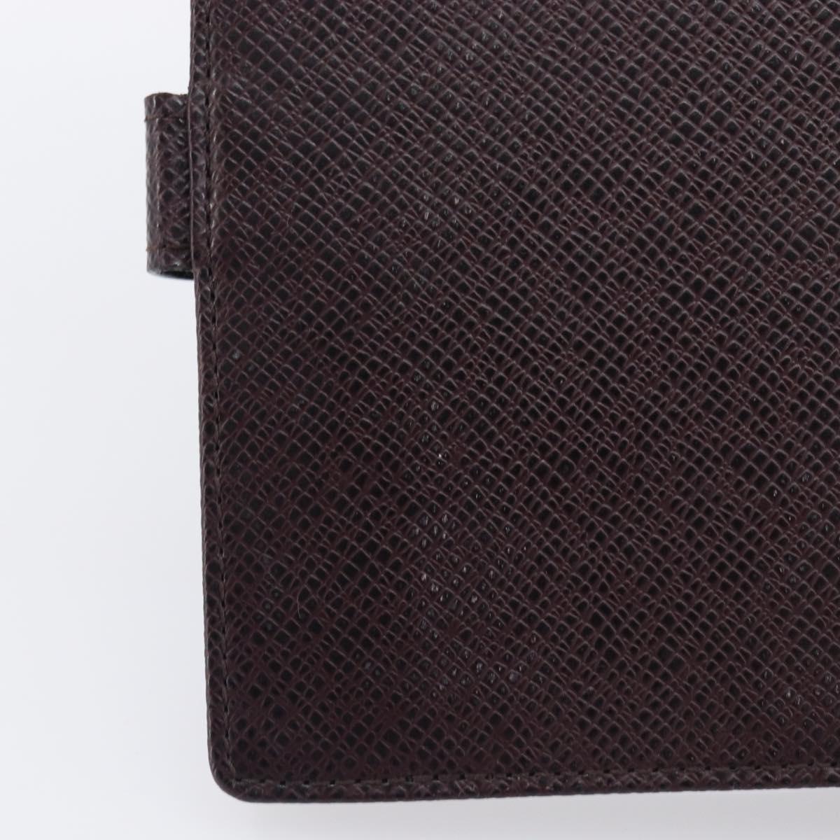 LOUIS VUITTON Taiga Agenda PM Day Planner Cover Acajou R20416 LV Auth hk4168