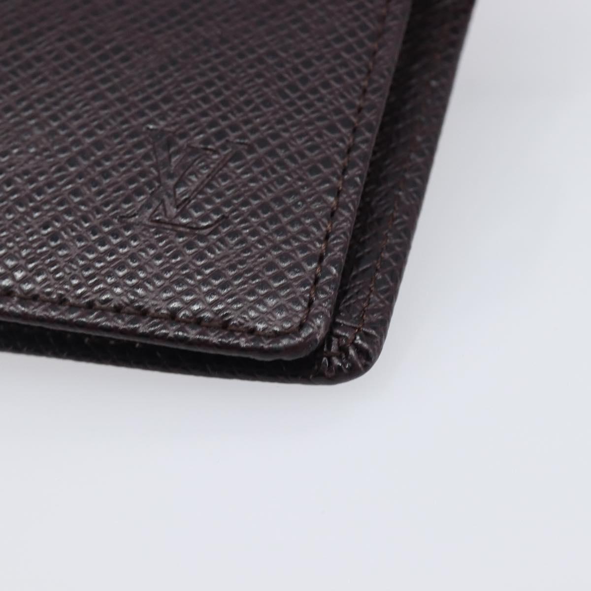 LOUIS VUITTON Taiga Agenda PM Day Planner Cover Acajou R20416 LV Auth hk4168