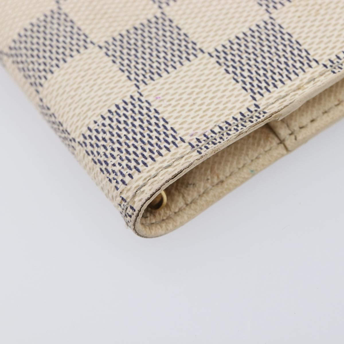 LOUIS VUITTON Damier Azur Agenda PM Day Planner Cover R20706 LV Auth hk4169