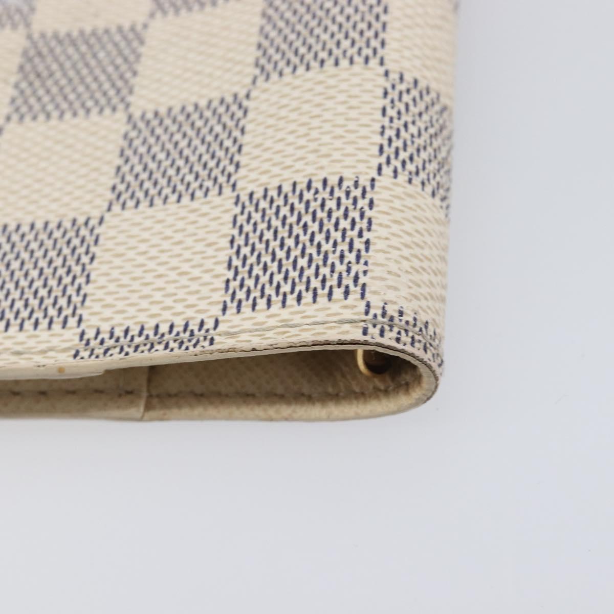 LOUIS VUITTON Damier Azur Agenda PM Day Planner Cover R20706 LV Auth hk4169