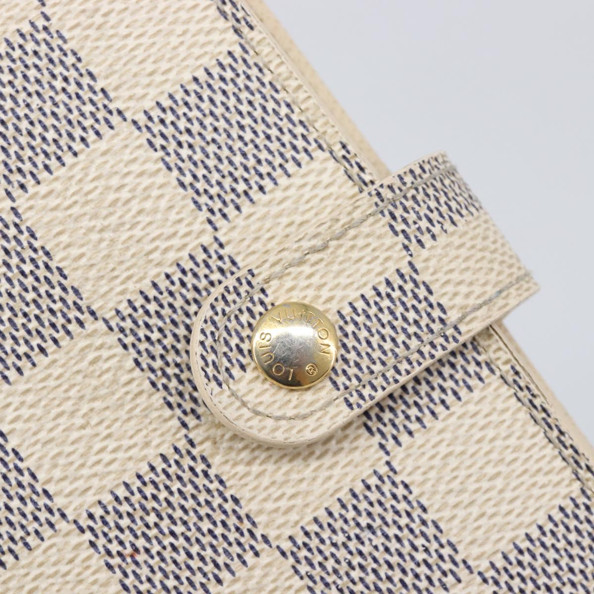 LOUIS VUITTON Damier Azur Agenda PM Day Planner Cover R20706 LV Auth hk4169