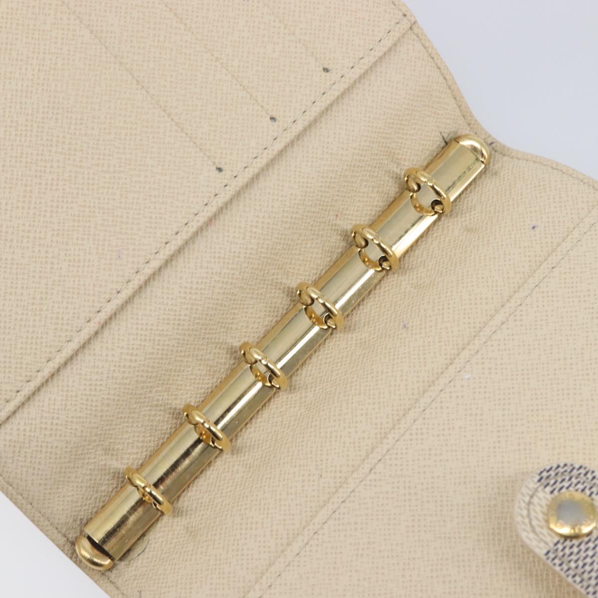 LOUIS VUITTON Damier Azur Agenda PM Day Planner Cover R20706 LV Auth hk4169