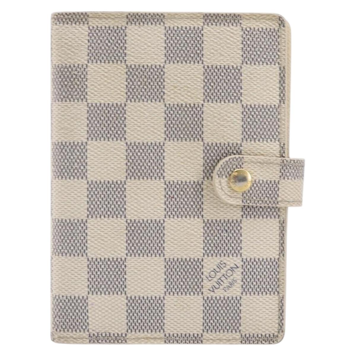 LOUIS VUITTON Damier Azur Agenda PM Day Planner Cover R20706 LV Auth hk4169