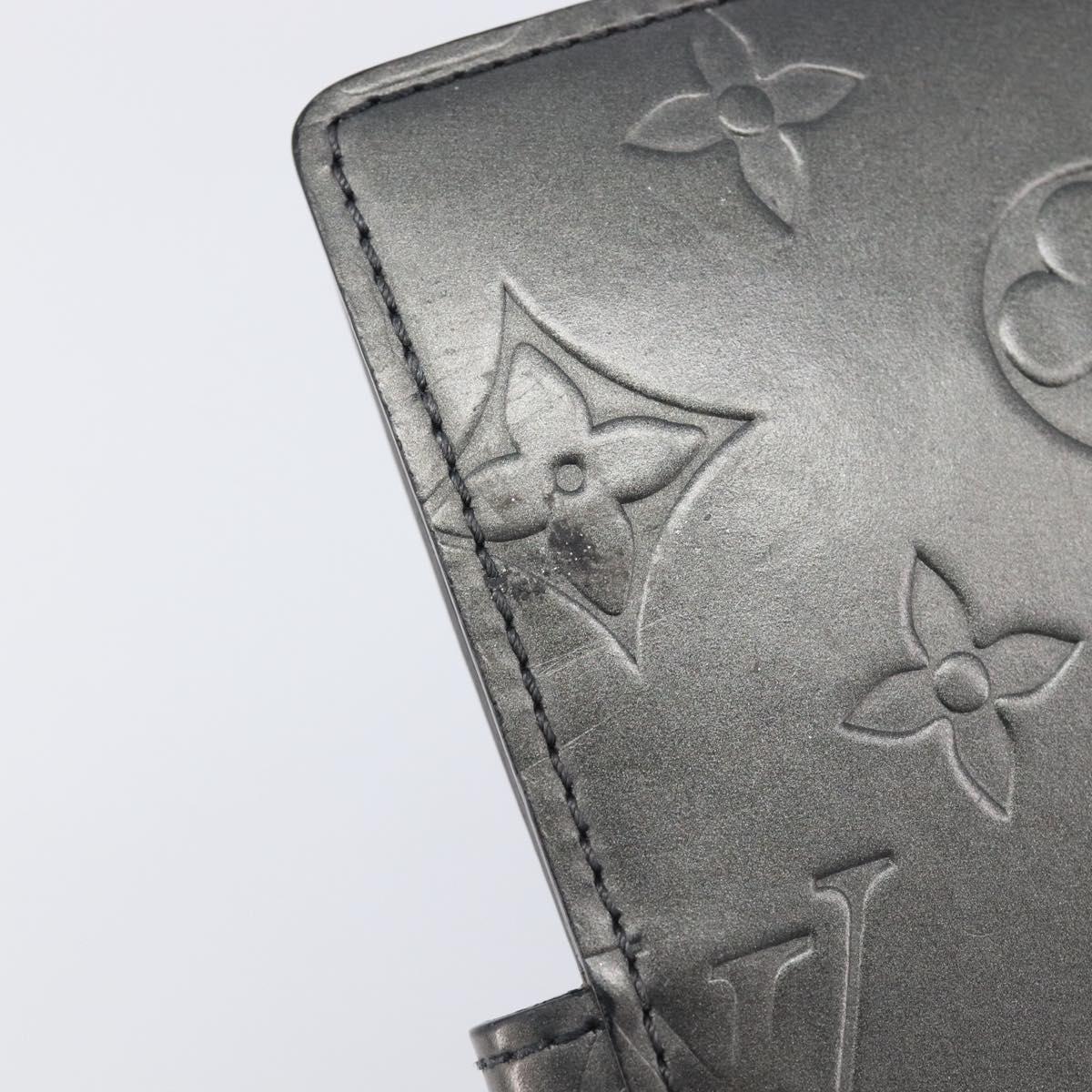 LOUIS VUITTON Monogram Mat Agenda PM Day Planner Cover Black R20932 Auth hk4172