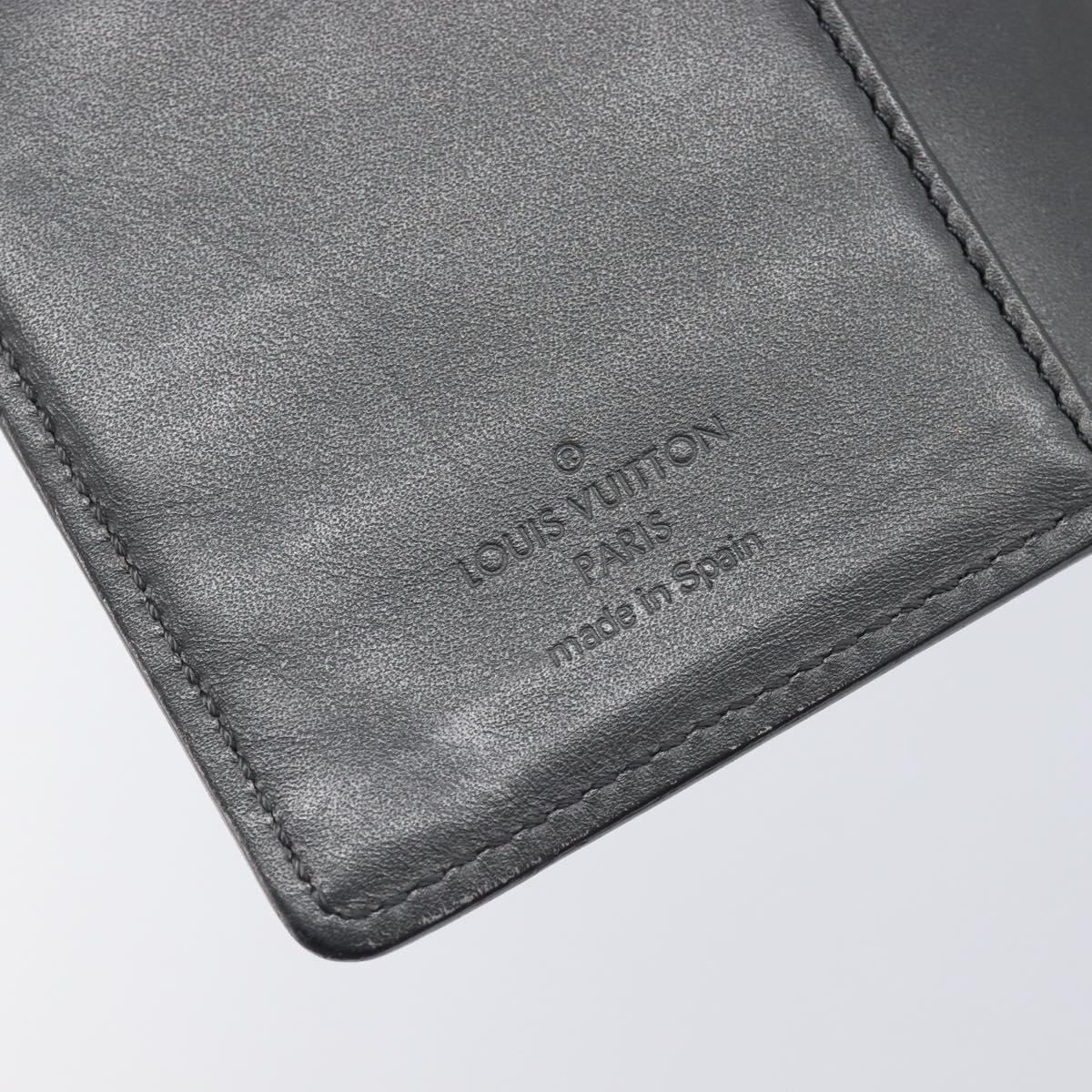 LOUIS VUITTON Monogram Mat Agenda PM Day Planner Cover Black R20932 Auth hk4172
