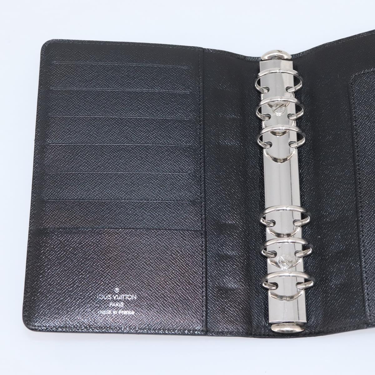 LOUIS VUITTON Epi Agenda MM Day Planner Cover Black R20042 LV Auth hk4173