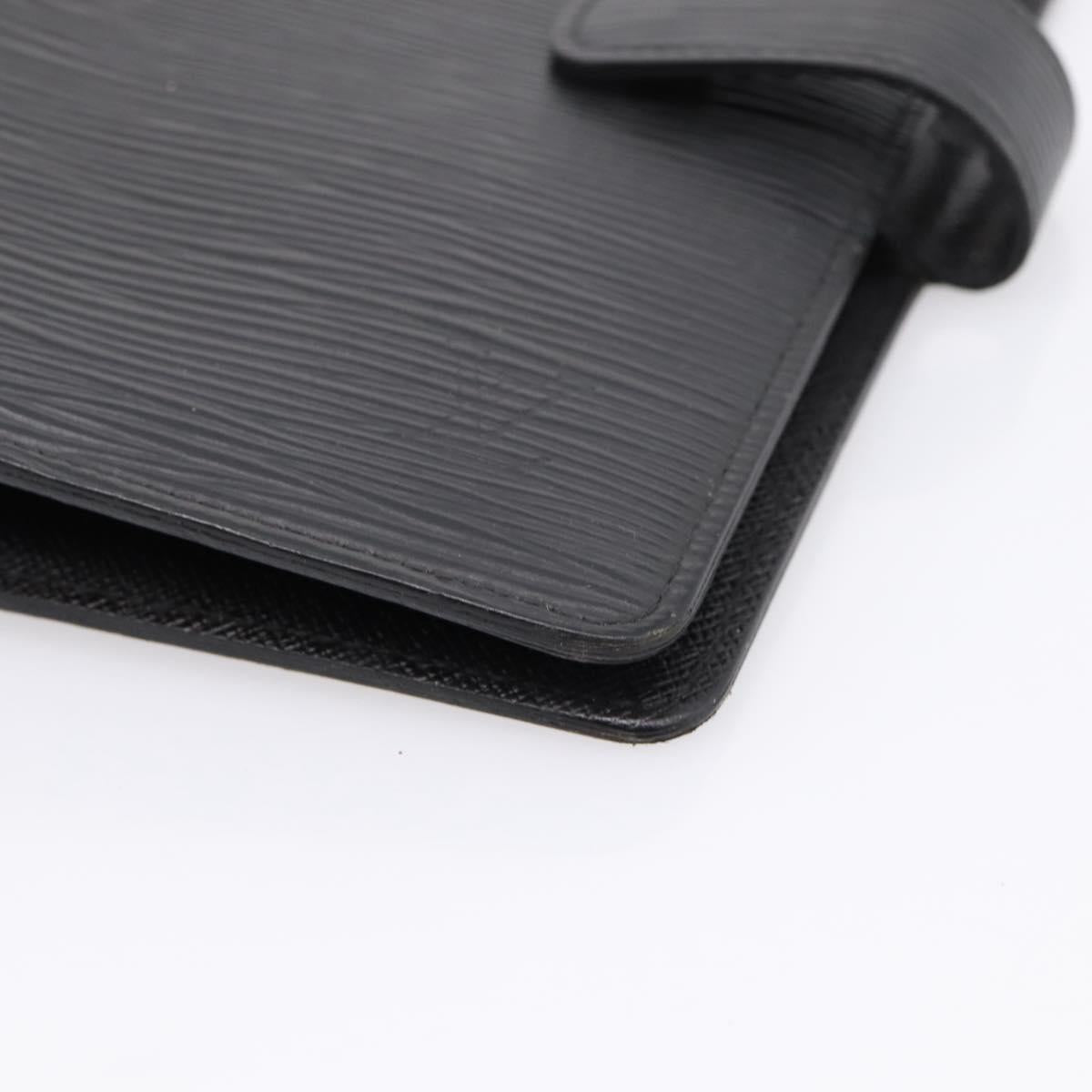 LOUIS VUITTON Epi Agenda MM Day Planner Cover Black R20042 LV Auth hk4173
