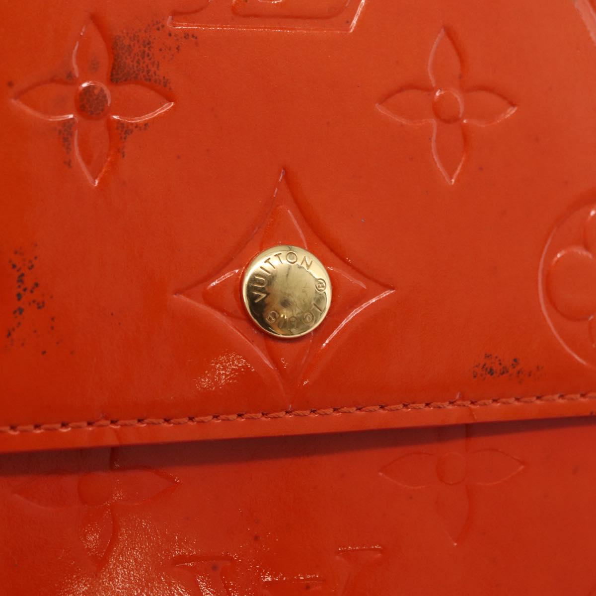 LOUIS VUITTON Monogram Vernis Walker Wallet Orange LV Auth hk4174