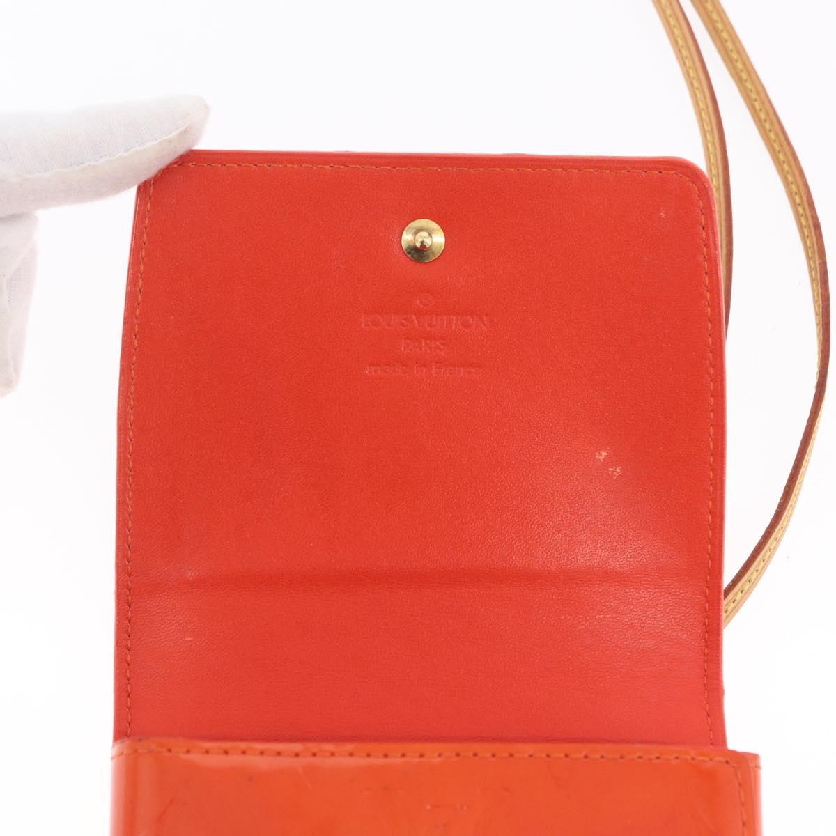 LOUIS VUITTON Monogram Vernis Walker Wallet Orange LV Auth hk4174