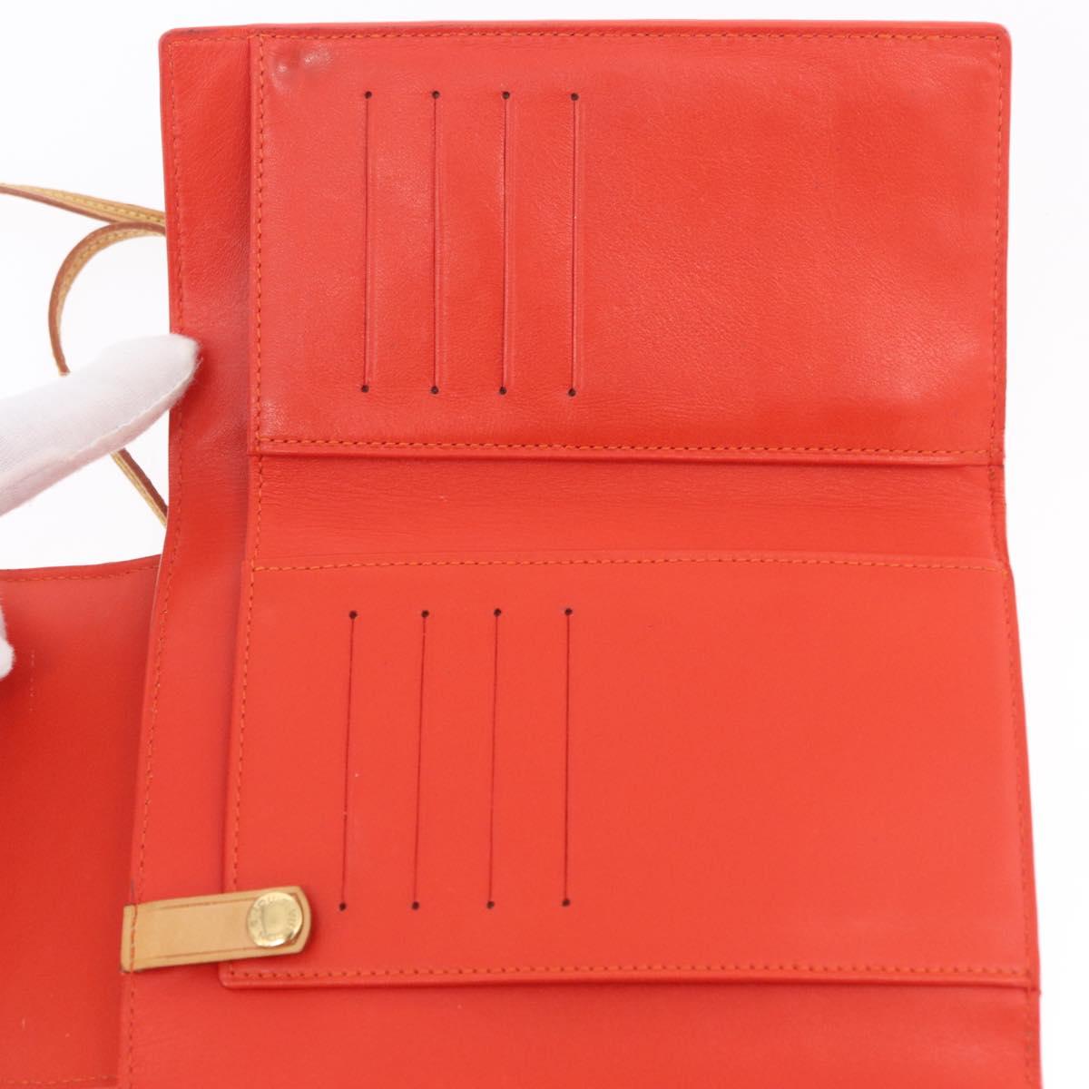 LOUIS VUITTON Monogram Vernis Walker Wallet Orange LV Auth hk4174