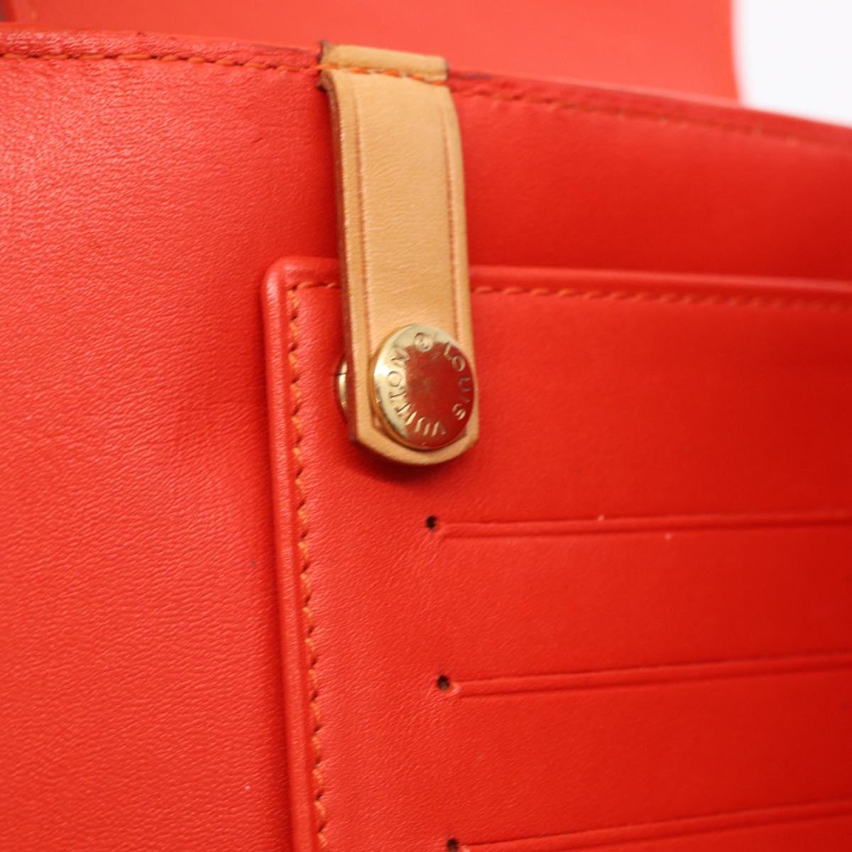 LOUIS VUITTON Monogram Vernis Walker Wallet Orange LV Auth hk4174