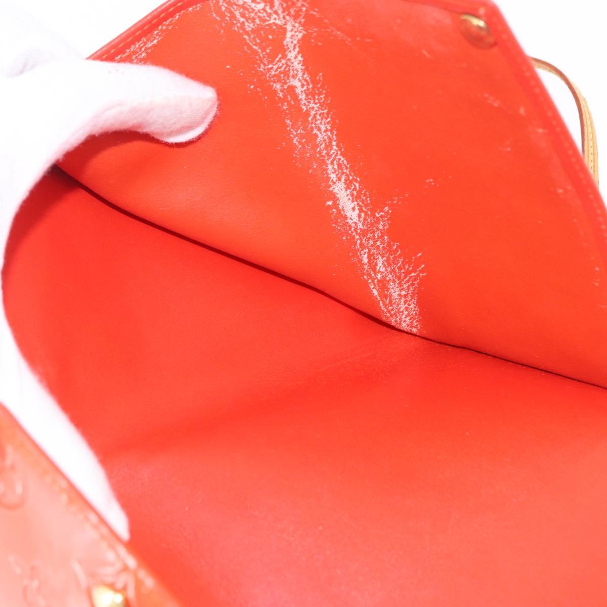 LOUIS VUITTON Monogram Vernis Walker Wallet Orange LV Auth hk4174