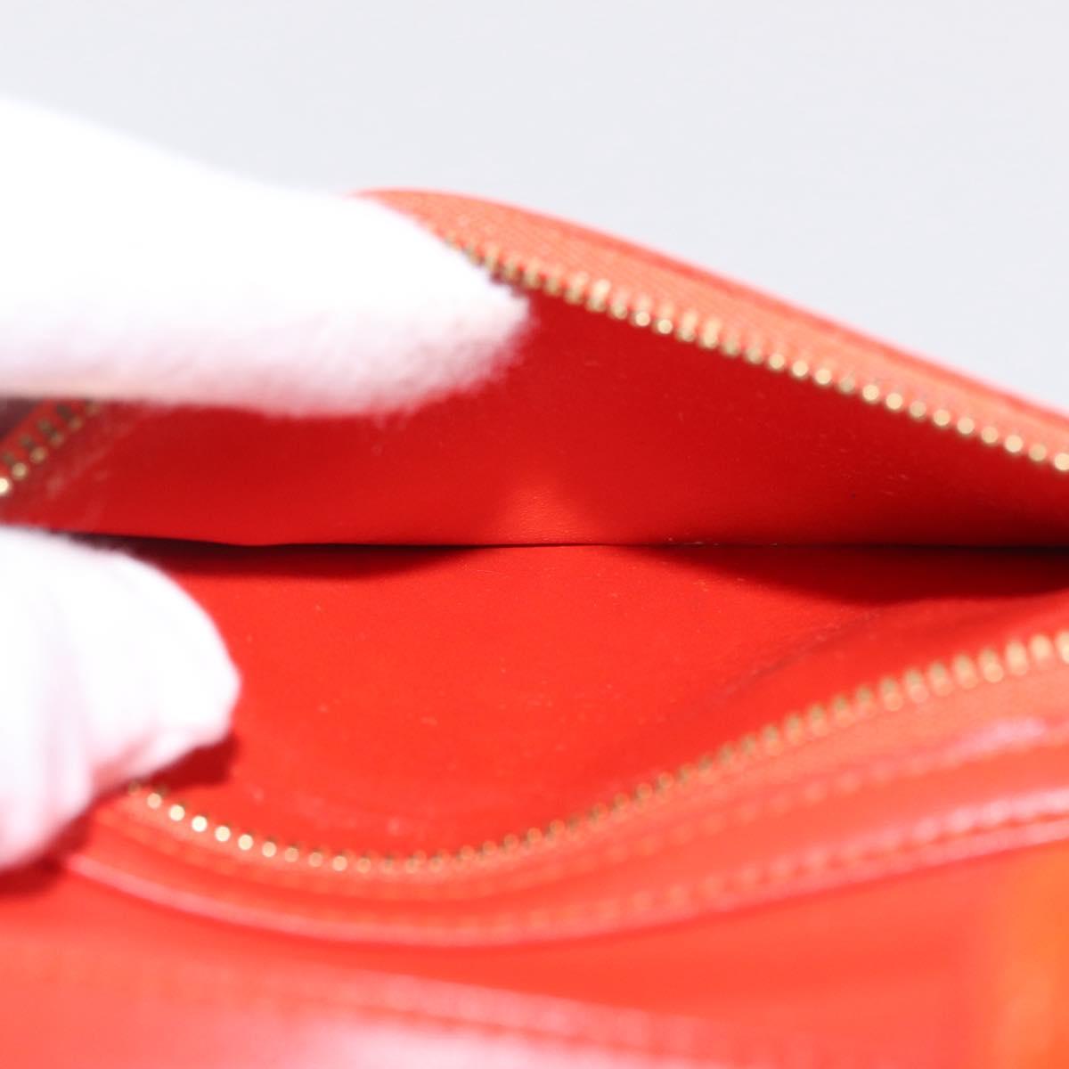 LOUIS VUITTON Monogram Vernis Walker Wallet Orange LV Auth hk4174