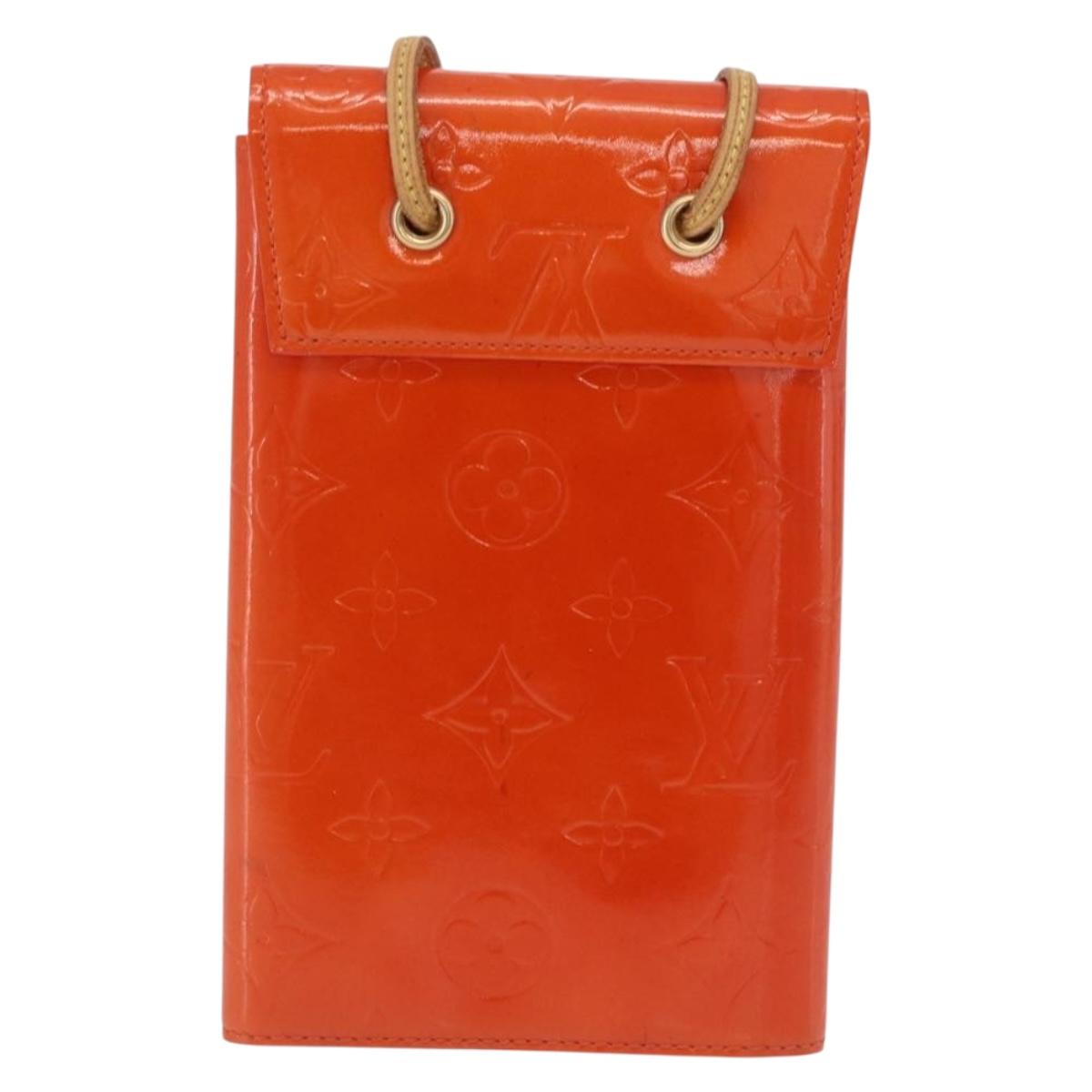 LOUIS VUITTON Monogram Vernis Walker Wallet Orange LV Auth hk4174