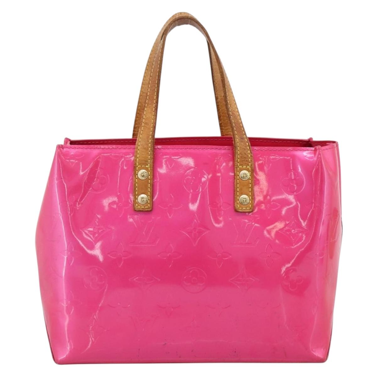LOUIS VUITTON Monogram Vernis Reade PM Hand Bag Fuchsia Pink M91221 Auth hk4175