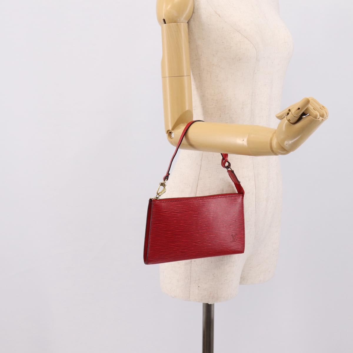 LOUIS VUITTON Epi Pochette Accessoires Pouch Red M52947 LV Auth hk4176