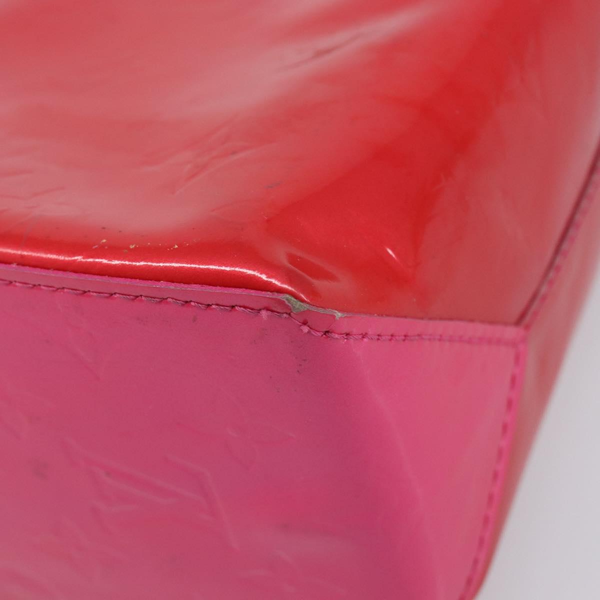 LOUIS VUITTON Monogram Vernis Reade PM Hand Bag Fuchsia Pink M91221 Auth hk4181