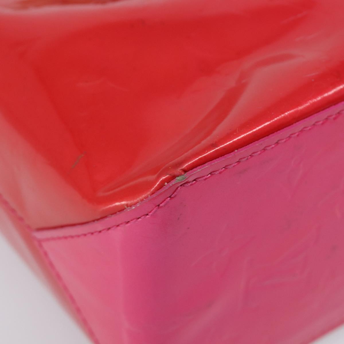 LOUIS VUITTON Monogram Vernis Reade PM Hand Bag Fuchsia Pink M91221 Auth hk4181