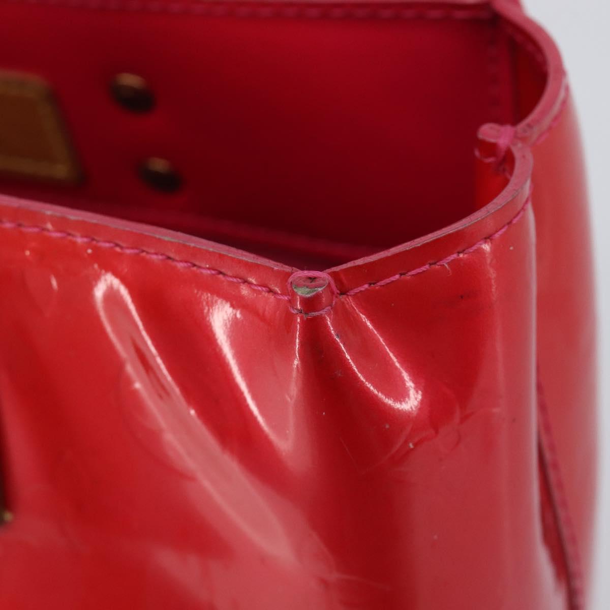 LOUIS VUITTON Monogram Vernis Reade PM Hand Bag Fuchsia Pink M91221 Auth hk4181
