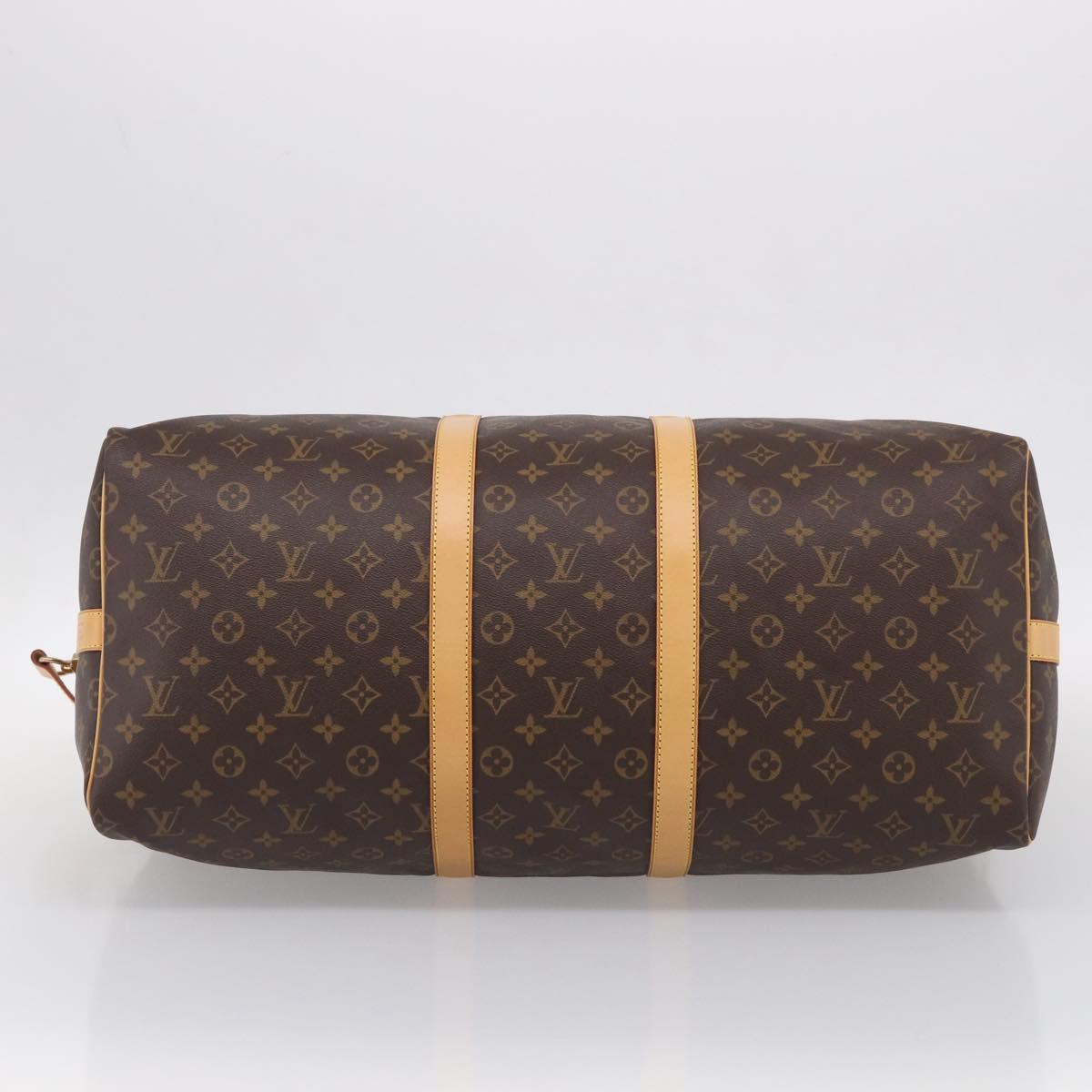 LOUIS VUITTON Monogram Keepall Bandouliere 55 Boston Bag M41414 LV Auth hk4191V