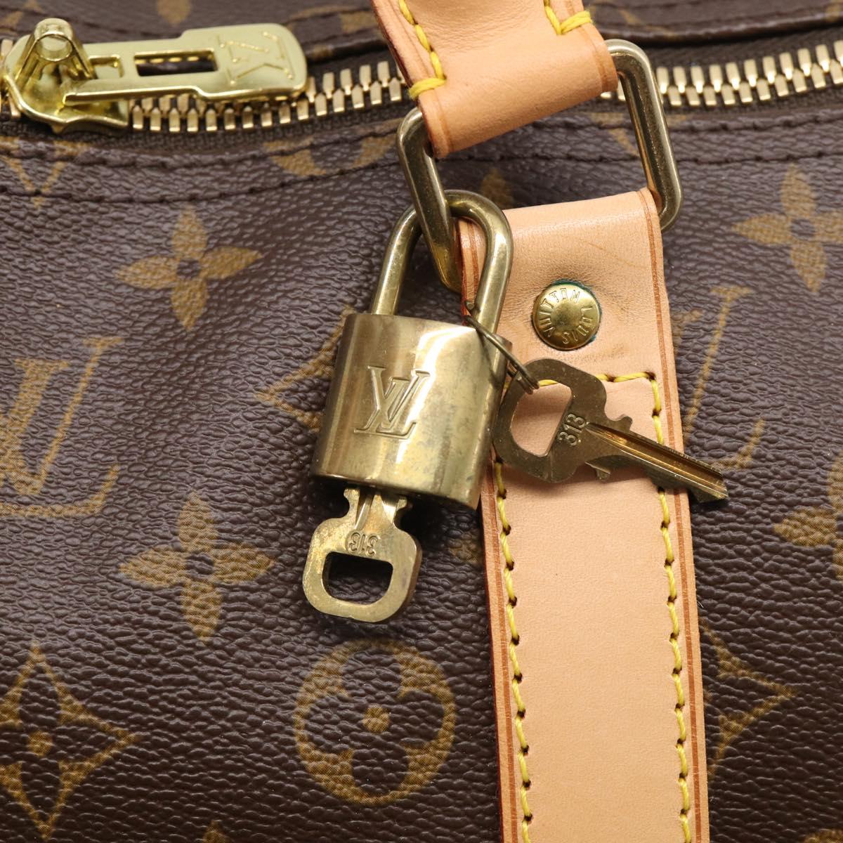 LOUIS VUITTON Monogram Keepall Bandouliere 55 Boston Bag M41414 LV Auth hk4191V