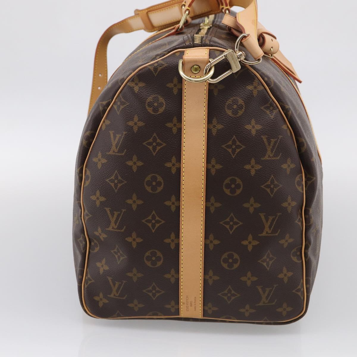 LOUIS VUITTON Monogram Keepall Bandouliere 55 Boston Bag M41414 LV Auth hk4191V