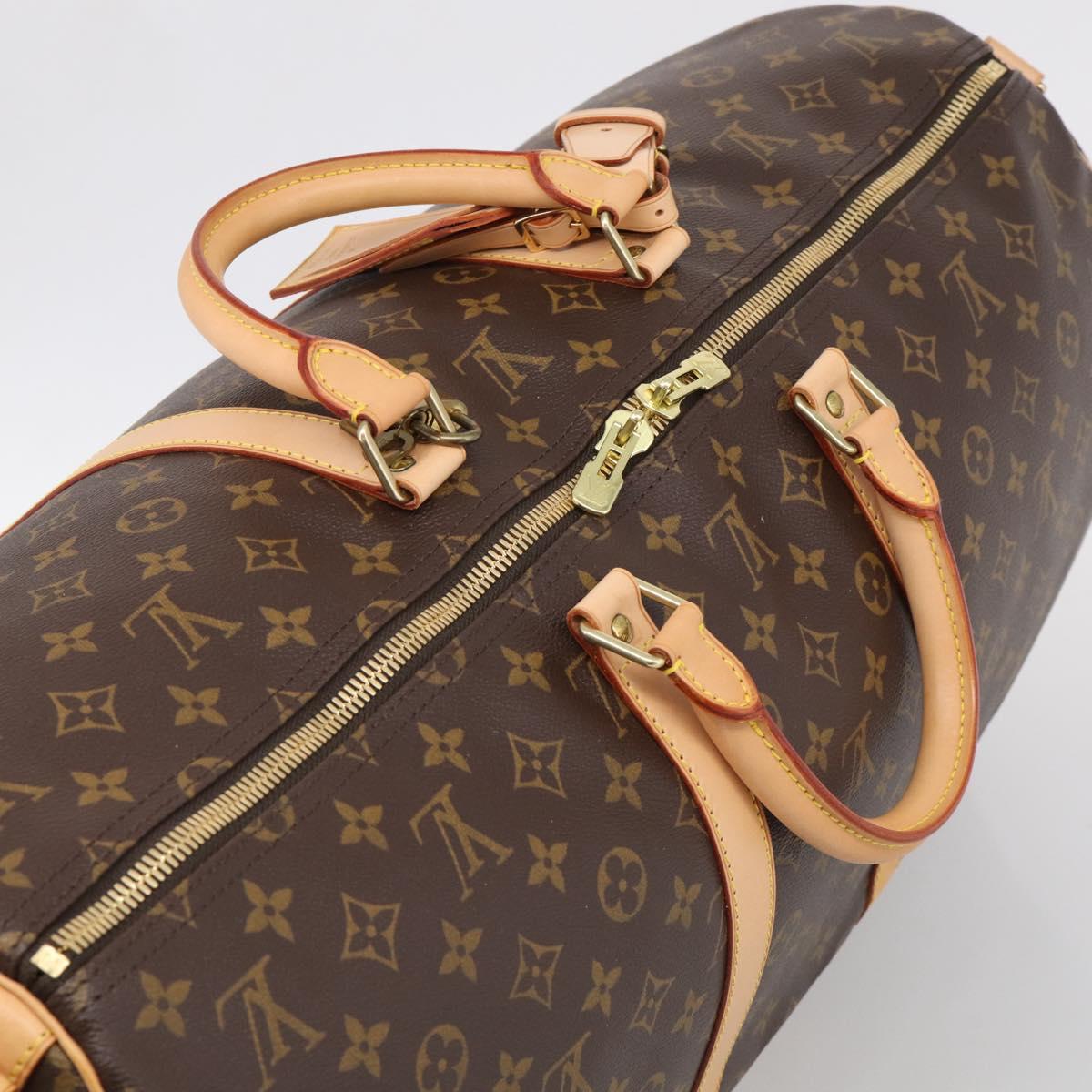 LOUIS VUITTON Monogram Keepall Bandouliere 55 Boston Bag M41414 LV Auth hk4191V