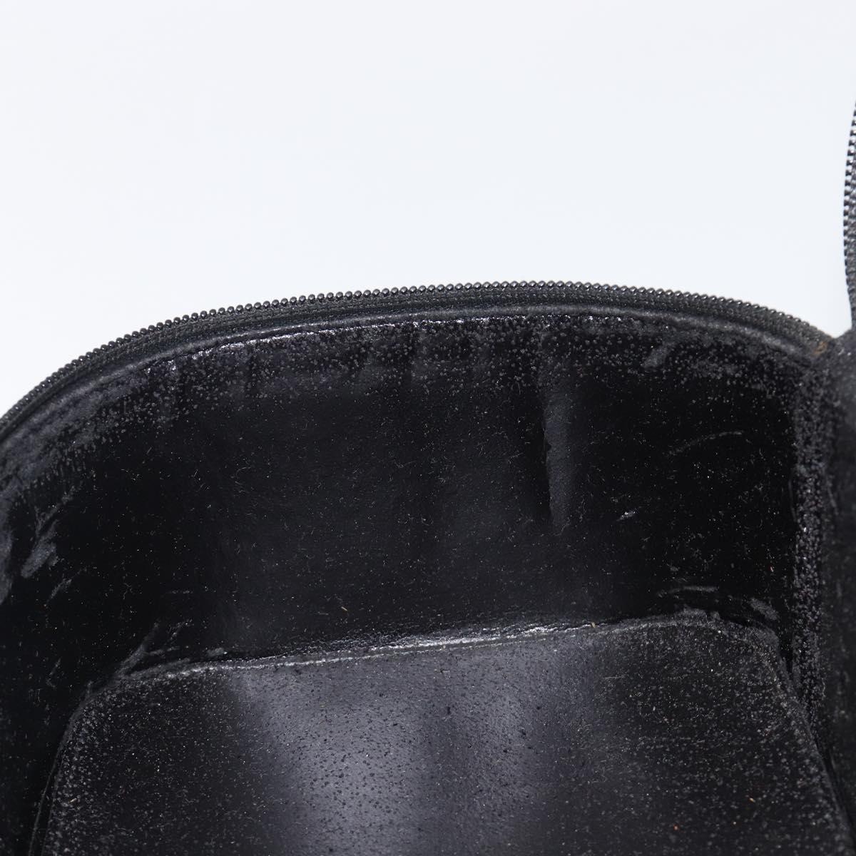 GUCCI Vanity Pouch Leather Black Silver 039 1705 0710 Auth hk4201