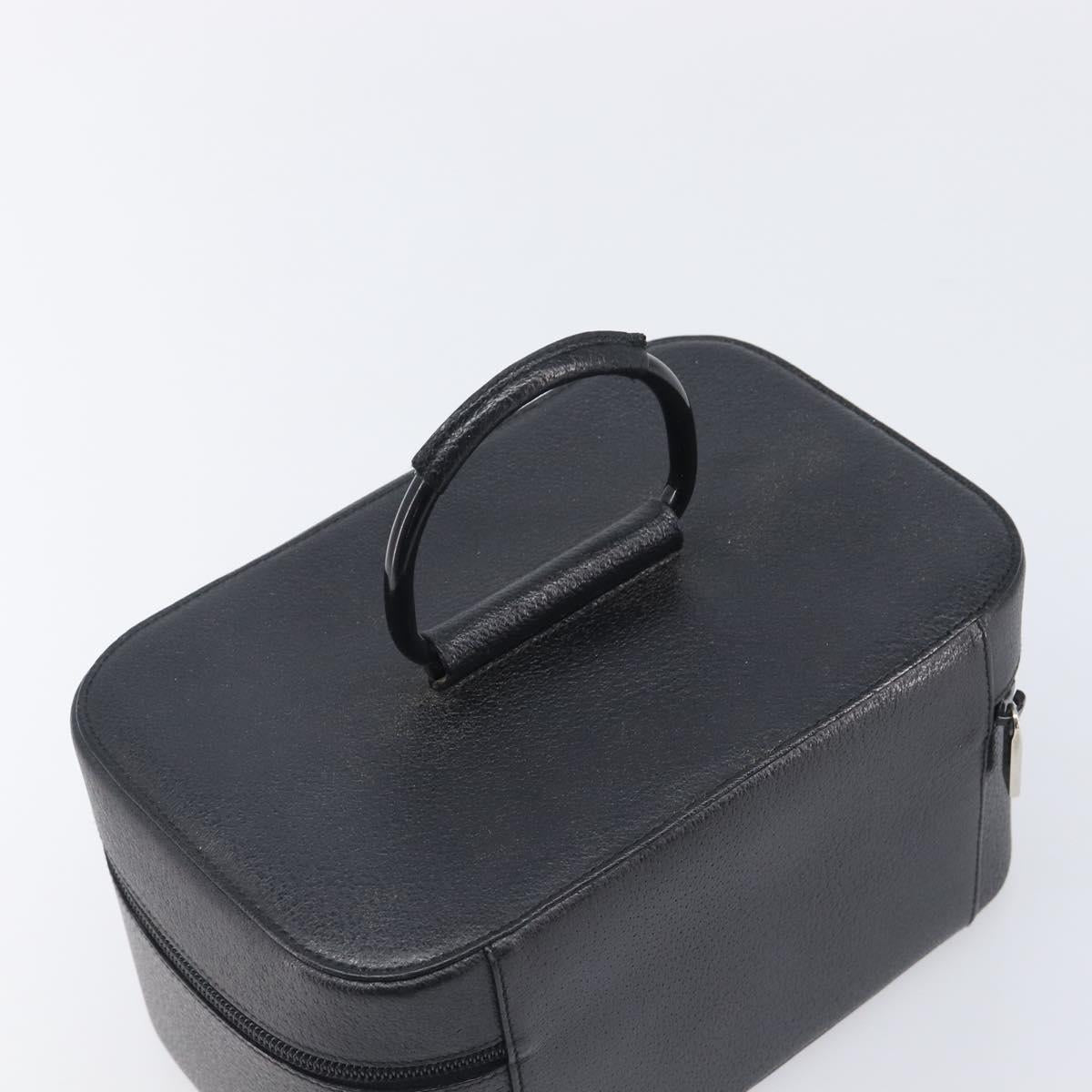 GUCCI Vanity Pouch Leather Black Silver 039 1705 0710 Auth hk4201