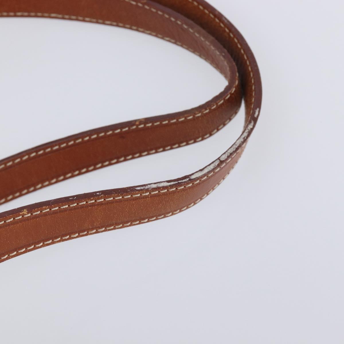 CELINE Macadam Canvas Backpack PVC Leather Brown Gold Auth hk4209