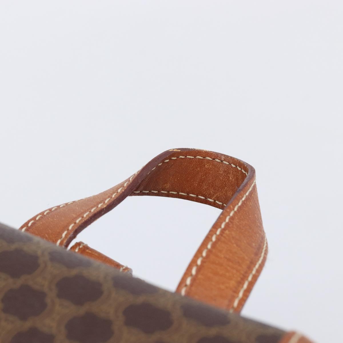 CELINE Macadam Canvas Backpack PVC Leather Brown Gold Auth hk4209