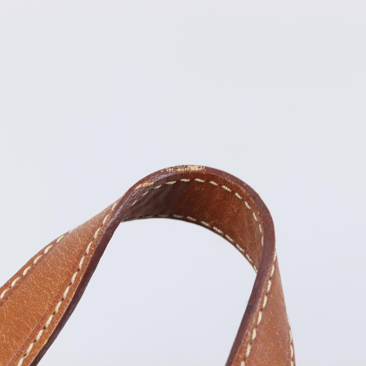 CELINE Macadam Canvas Backpack PVC Leather Brown Gold Auth hk4209