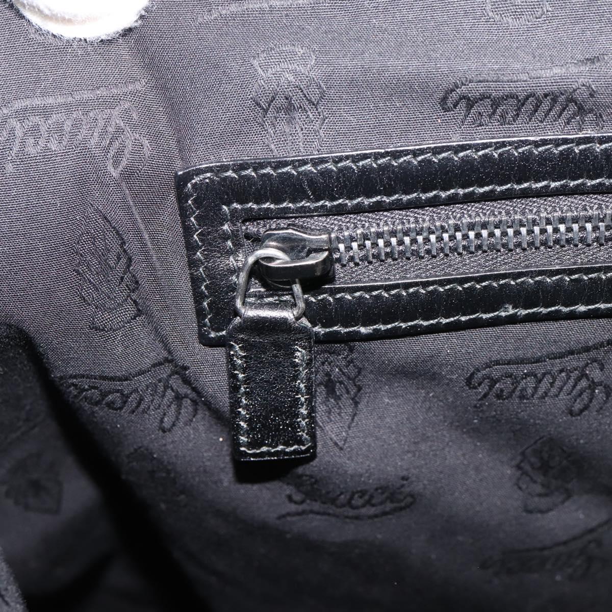 GUCCI GG Implementation Hand Bag PVC Leather Black Silver Auth hk4211A
