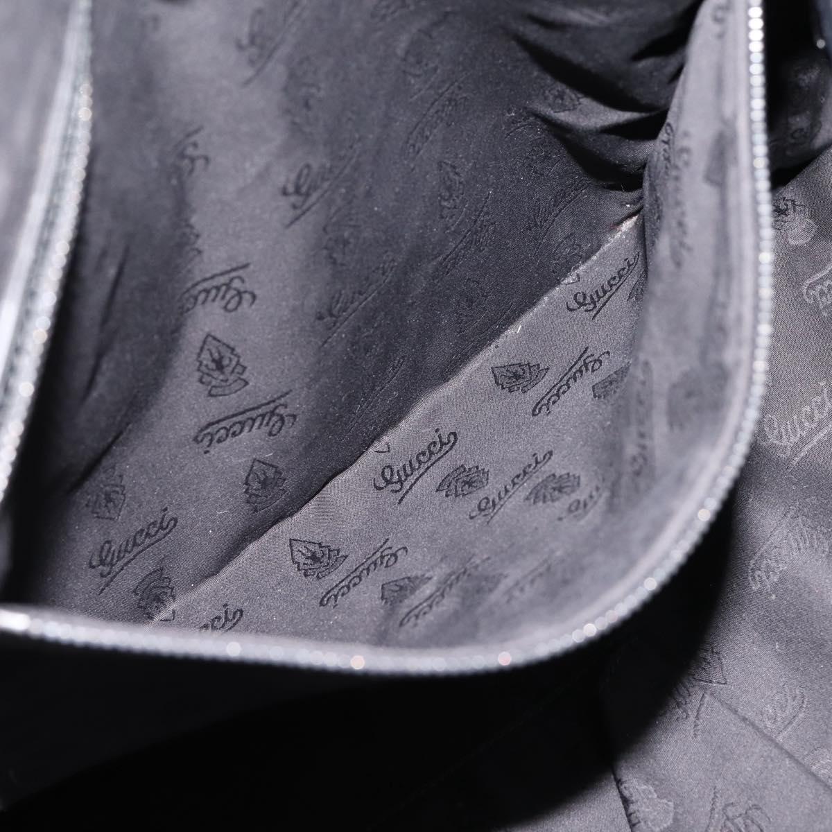 GUCCI GG Implementation Hand Bag PVC Leather Black Silver Auth hk4211A