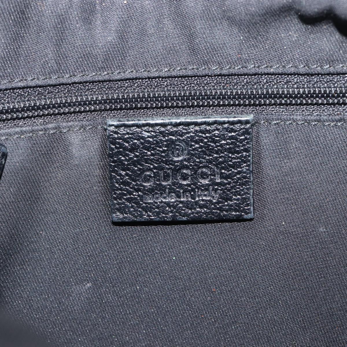 GUCCI GG Canvas Hand Bag Black Gold 145811 Auth hk4216
