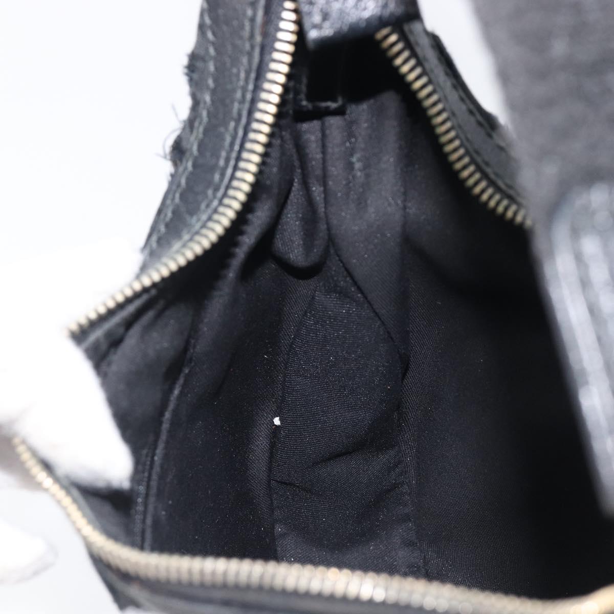 GUCCI GG Canvas Hand Bag Black Gold 145811 Auth hk4216