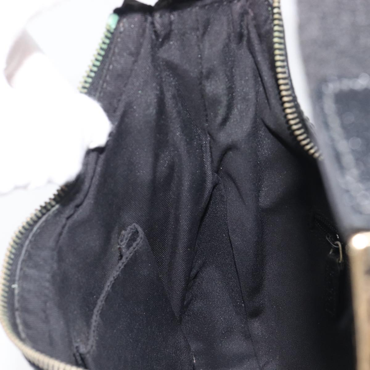 GUCCI GG Canvas Hand Bag Black Gold 145811 Auth hk4216