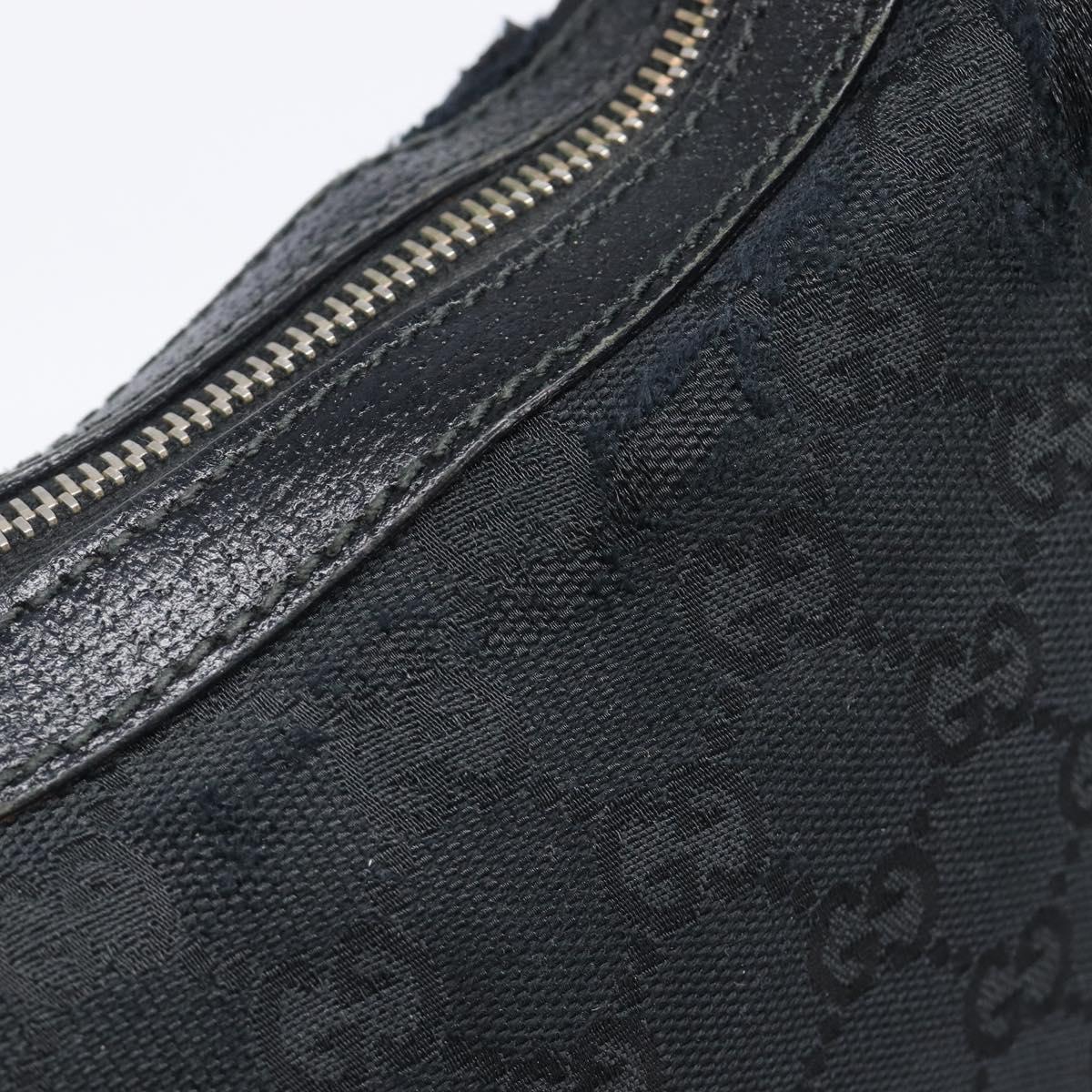 GUCCI GG Canvas Hand Bag Black Gold 145811 Auth hk4216