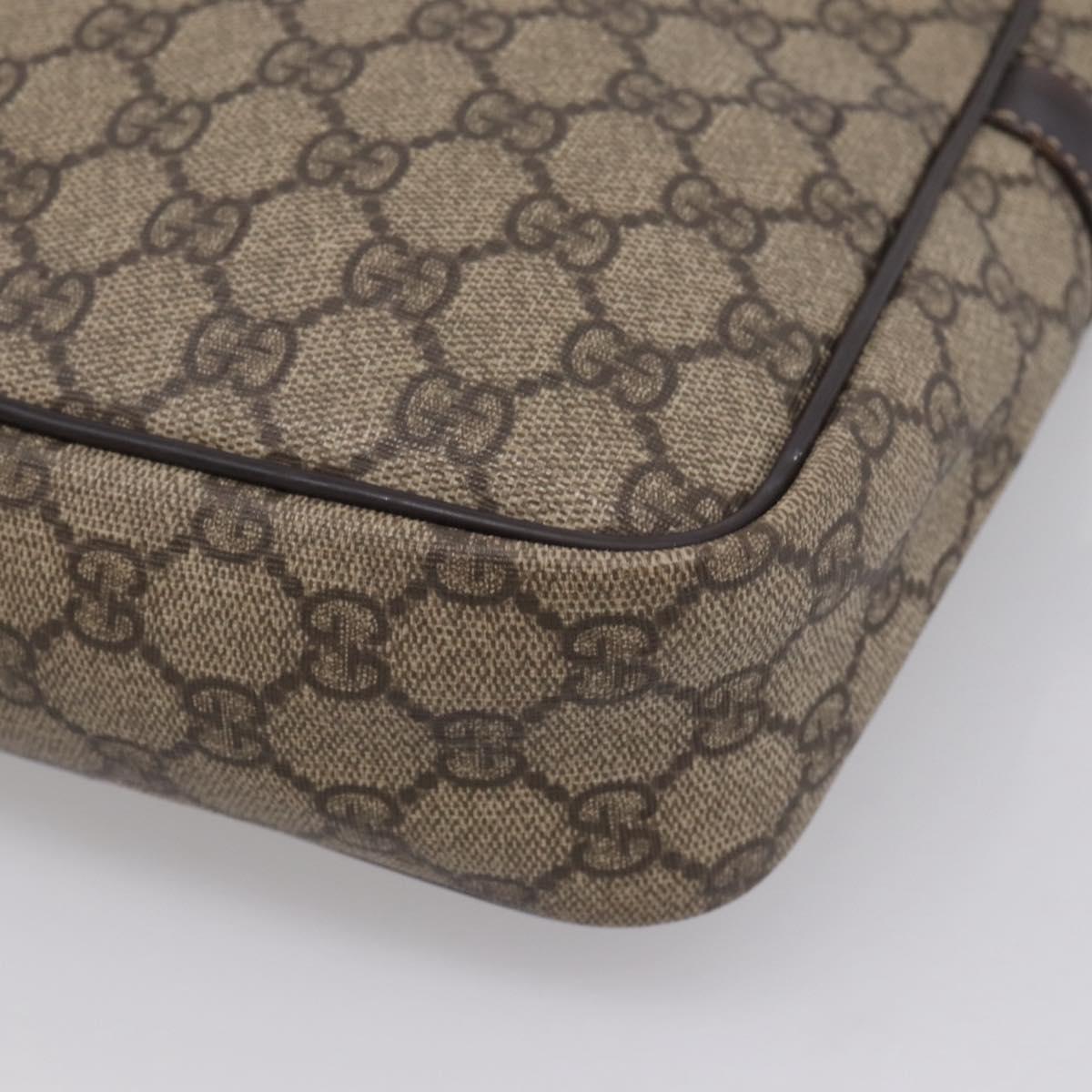 GUCCI GG Supreme Shoulder Bag PVC Beige Gold 233268 Auth hk4217
