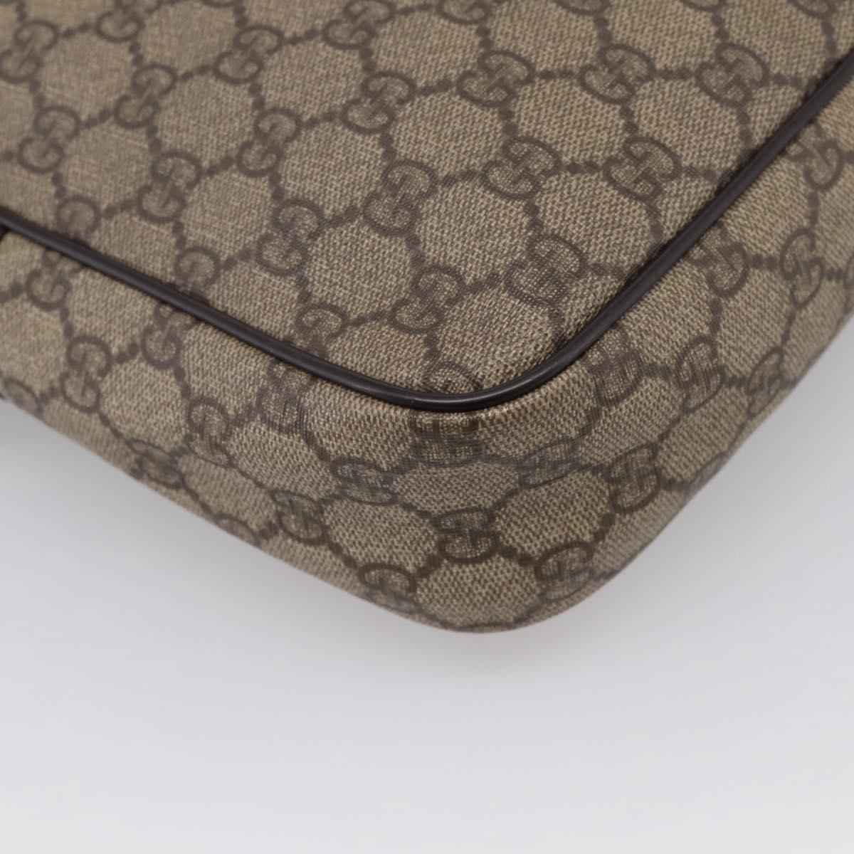 GUCCI GG Supreme Shoulder Bag PVC Beige Gold 233268 Auth hk4217