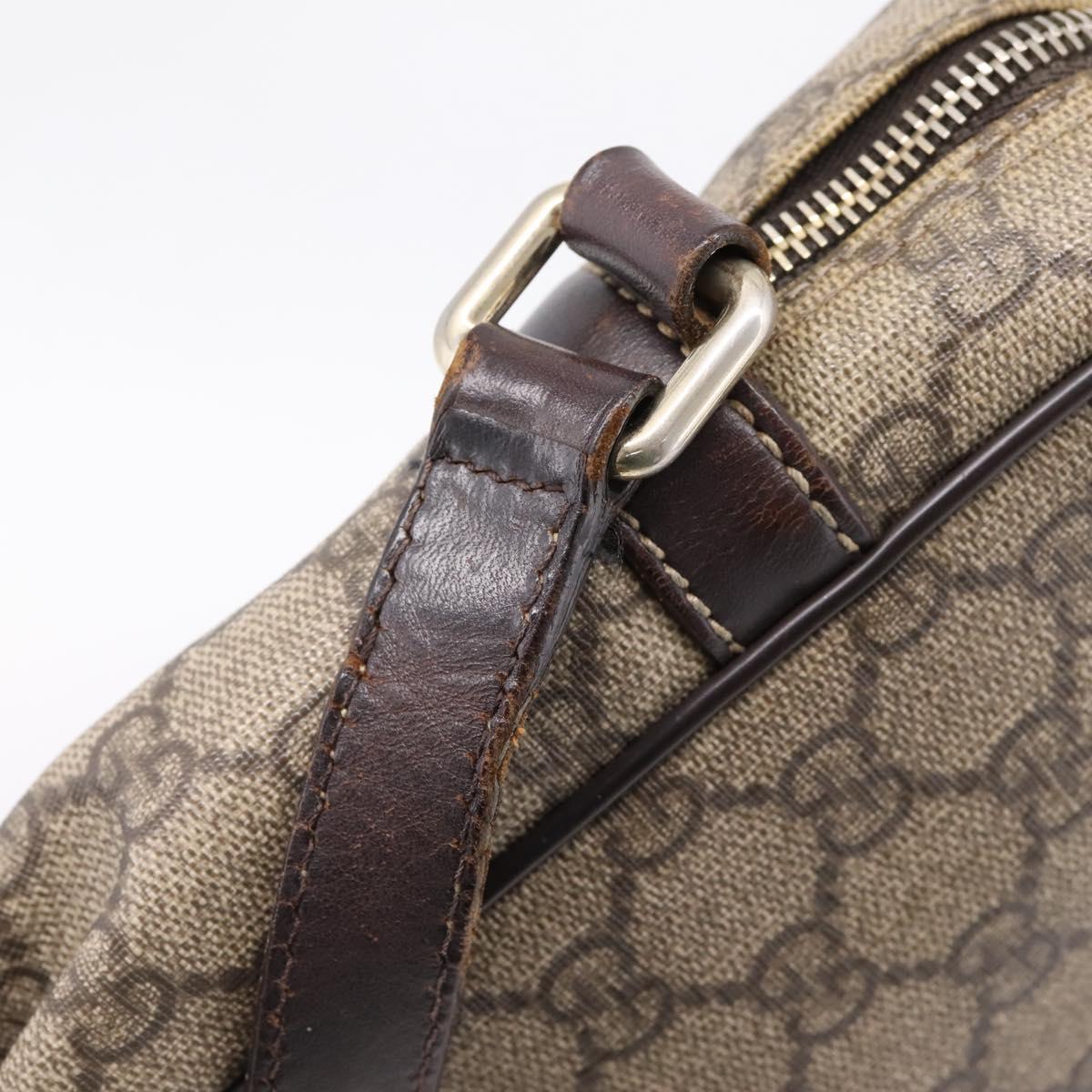 GUCCI GG Supreme Shoulder Bag PVC Beige Gold 233268 Auth hk4217