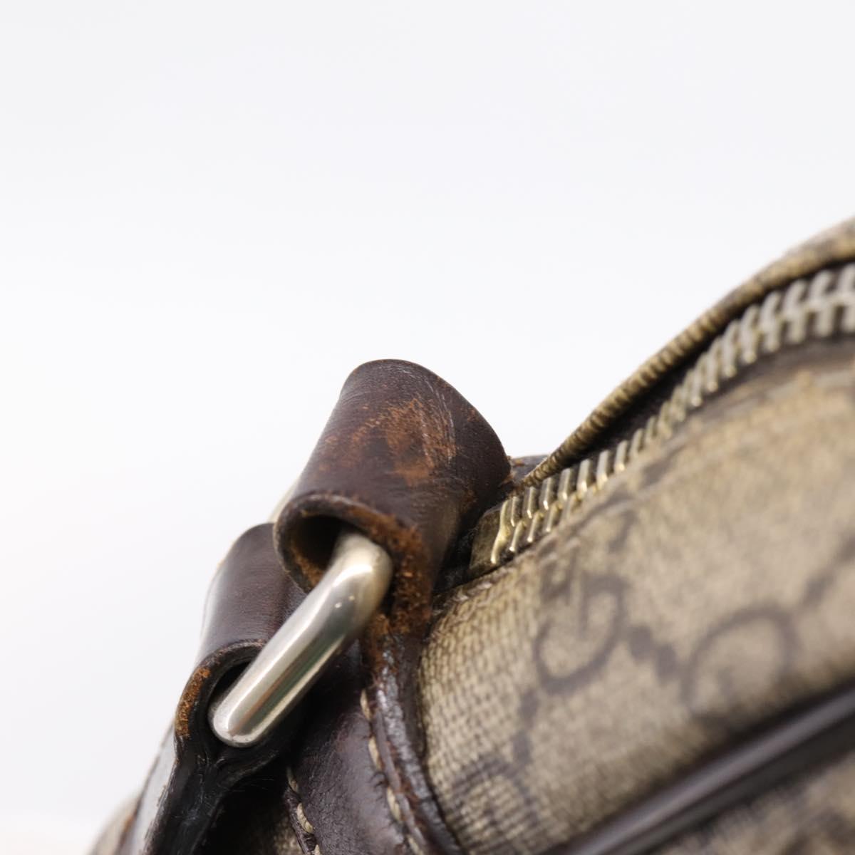 GUCCI GG Supreme Shoulder Bag PVC Beige Gold 233268 Auth hk4217