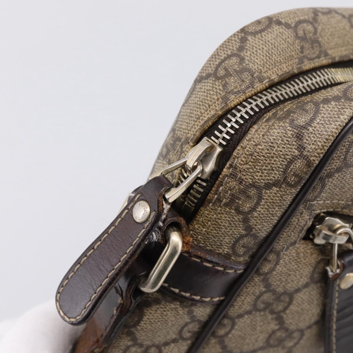 GUCCI GG Supreme Shoulder Bag PVC Beige Gold 233268 Auth hk4217