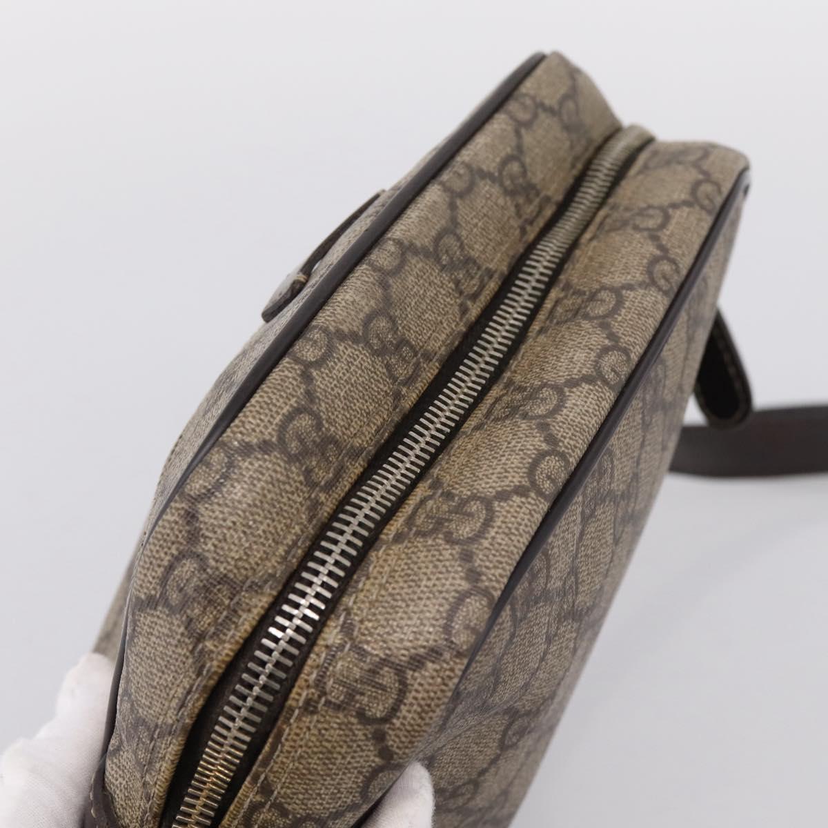 GUCCI GG Supreme Shoulder Bag PVC Beige Gold 233268 Auth hk4217