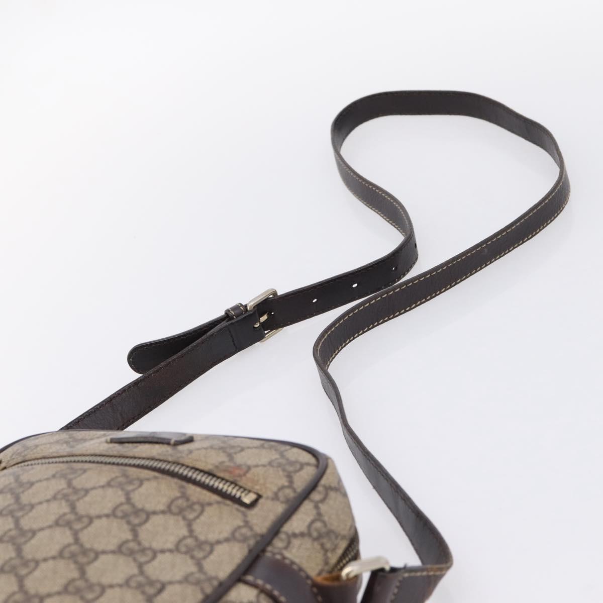 GUCCI GG Supreme Shoulder Bag PVC Beige Gold 233268 Auth hk4217