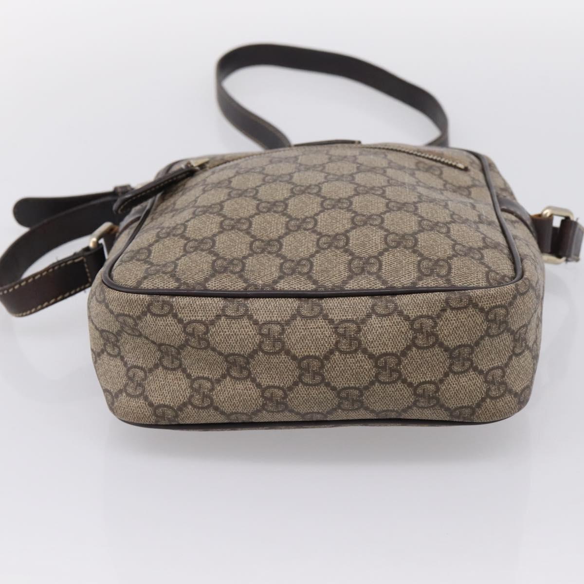 GUCCI GG Supreme Shoulder Bag PVC Beige Gold 233268 Auth hk4217