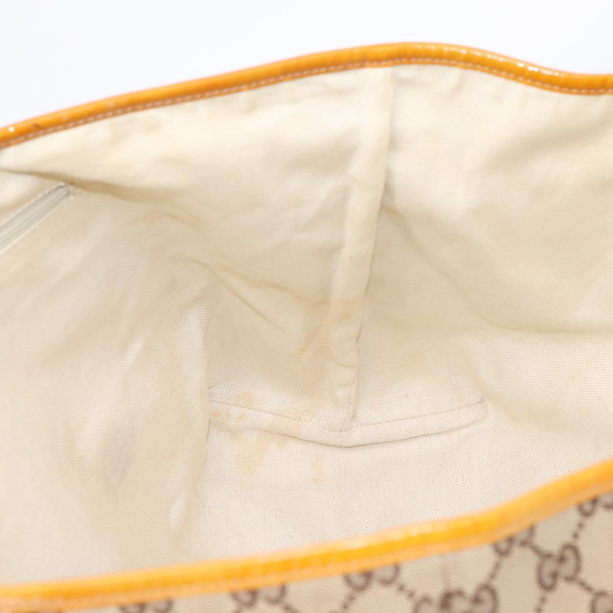 GUCCI GG Canvas Tote Bag Beige Gold 211976 Auth hk4219