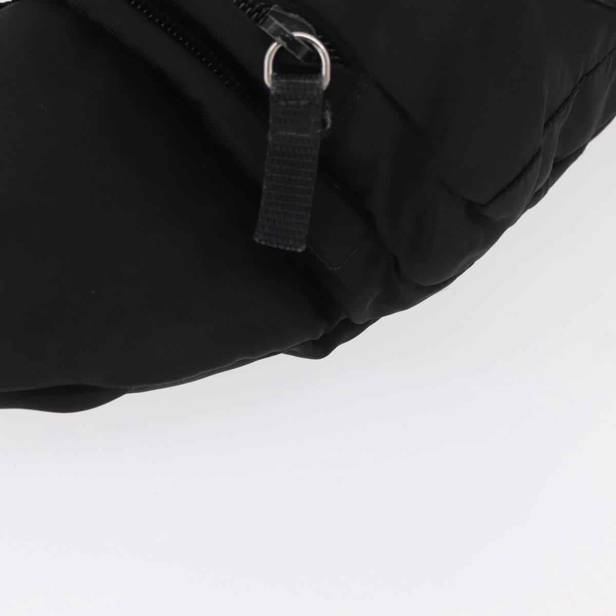 PRADA Waist bag Nylon Black Silver Auth hk4226