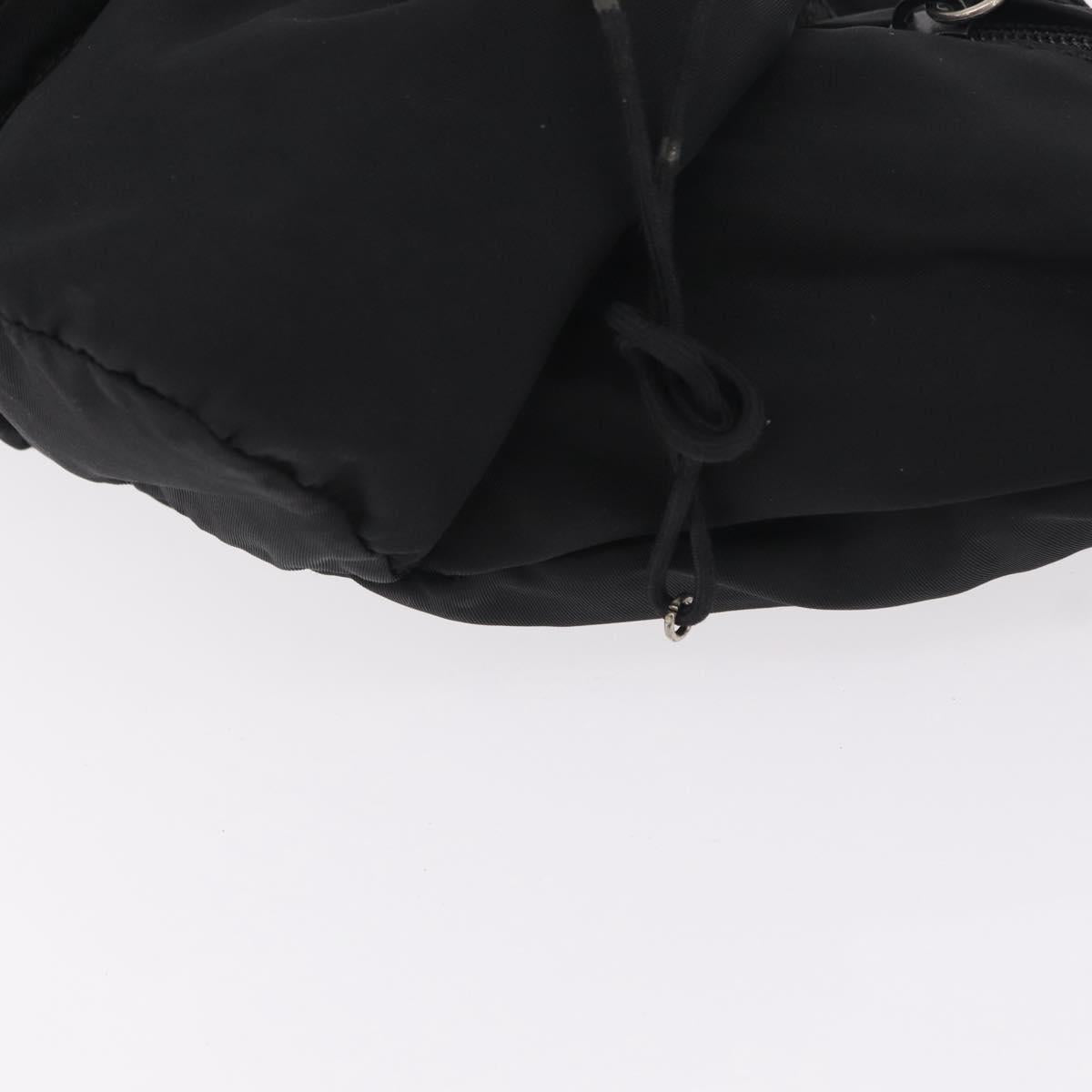 PRADA Waist bag Nylon Black Silver Auth hk4226